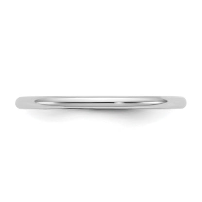 14K White Gold 1.5mm Half Round Band