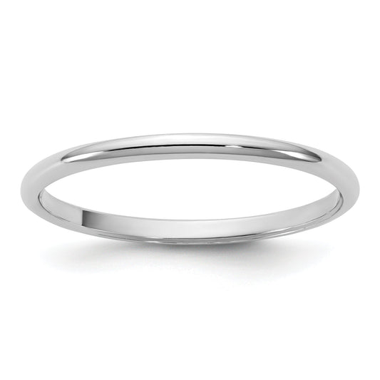 10K White Gold 10Kw 1.5mm Half Round Band Size 10