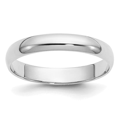 14k White Gold 3mm Half-Round Wedding Band Ring
