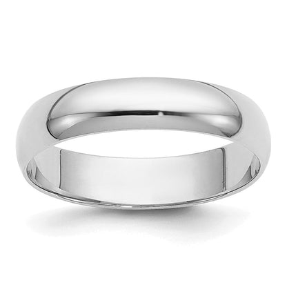 14k White Gold 4mm Half-Round Wedding Band Ring