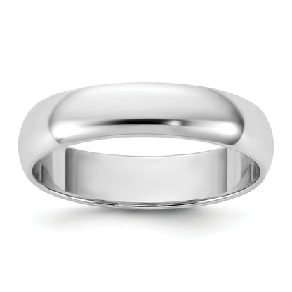 10K White Gold 10Kw 4.5mm Half Round Band Size 4.5