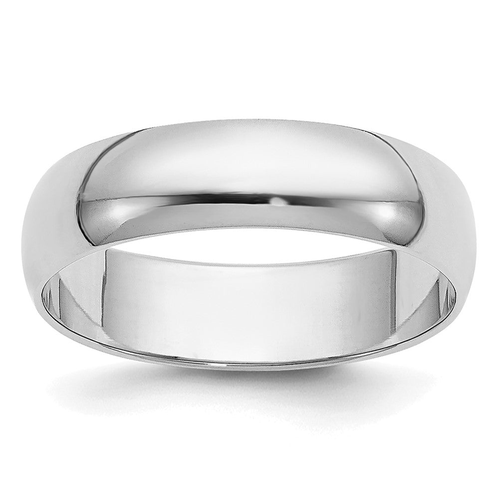 14k White Gold 5mm Half-Round Wedding Band Ring