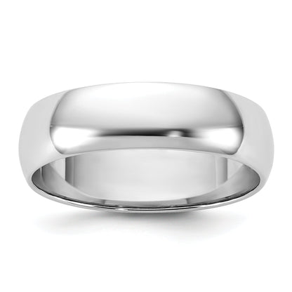 10K White Gold 10Kw 5.5mm Half Round Band Size 4.5