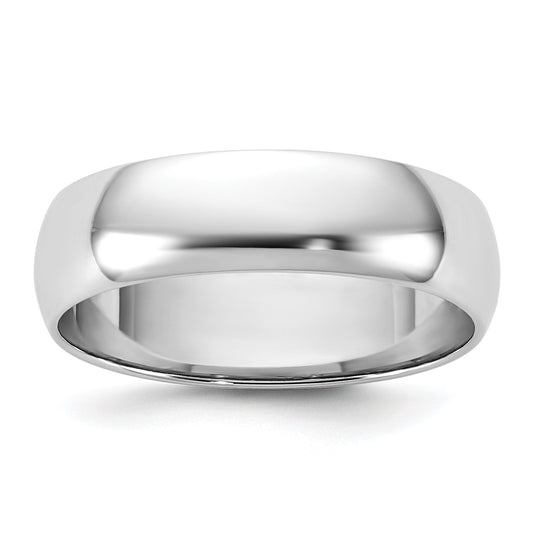 10K White Gold 10Kw 5.5mm Half Round Band Size 4.5