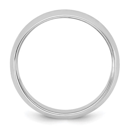 14K White Gold 6.5mm Half Round Band