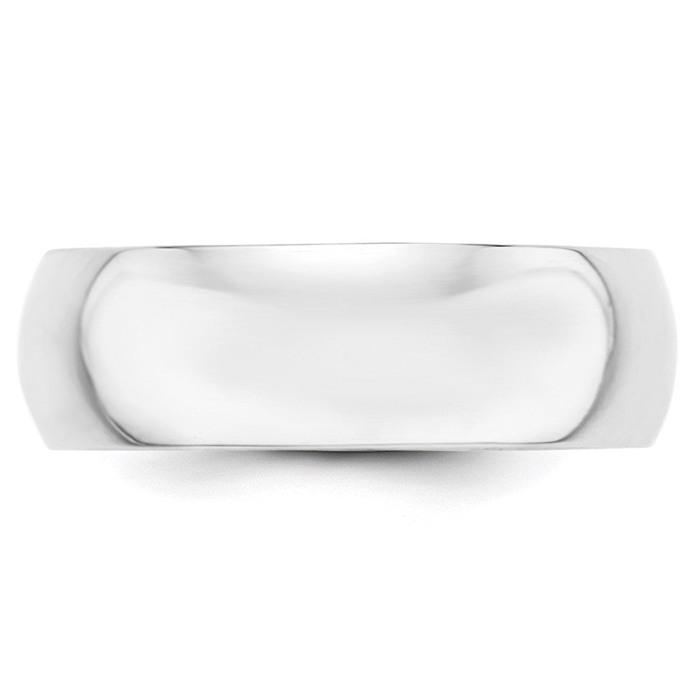 14k White Gold 7mm Half-Round Wedding Band Ring