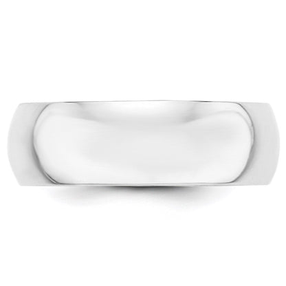 14k White Gold 7mm Half-Round Wedding Band Ring