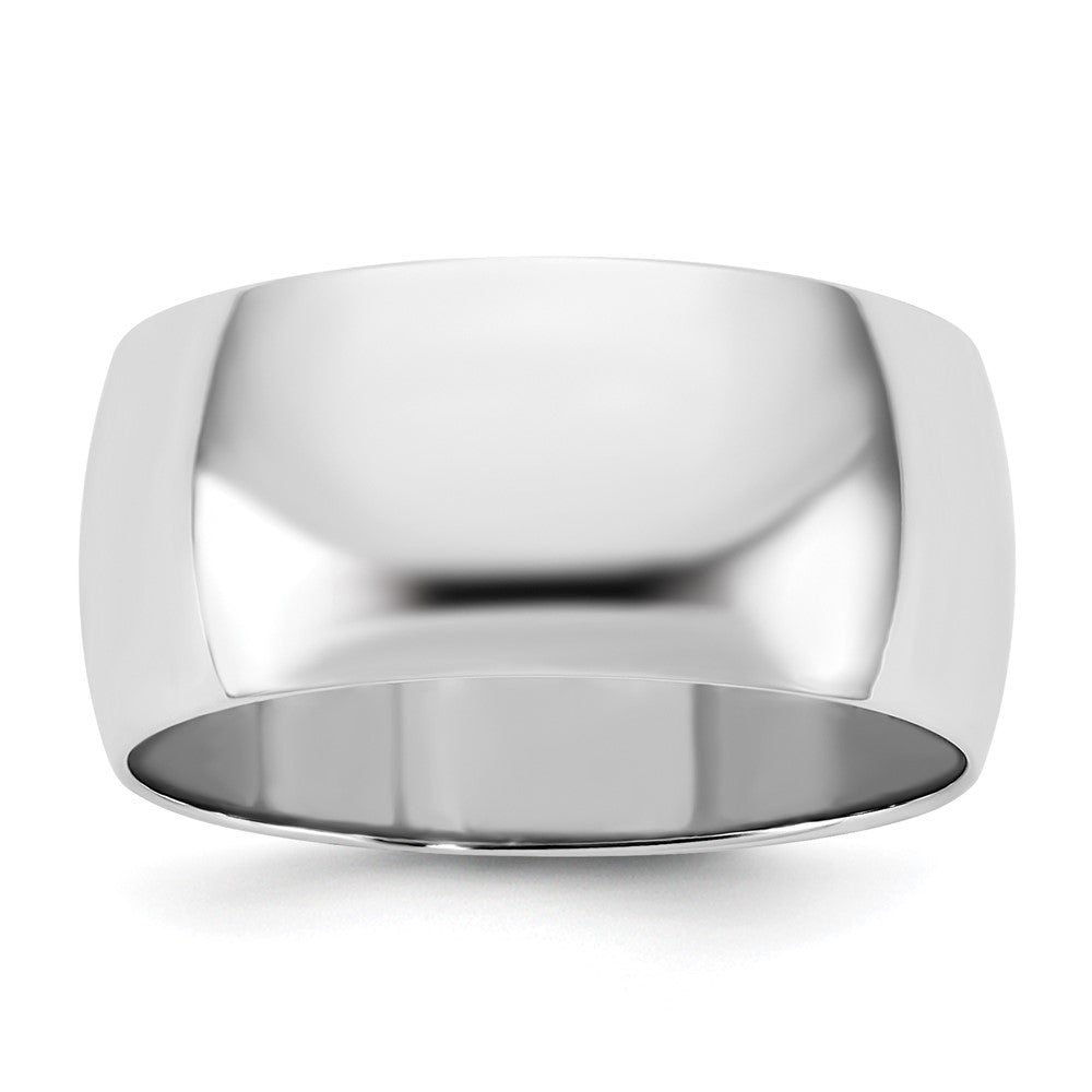 10K White Gold 10Kw 9mm Half Round Band Size 8.5