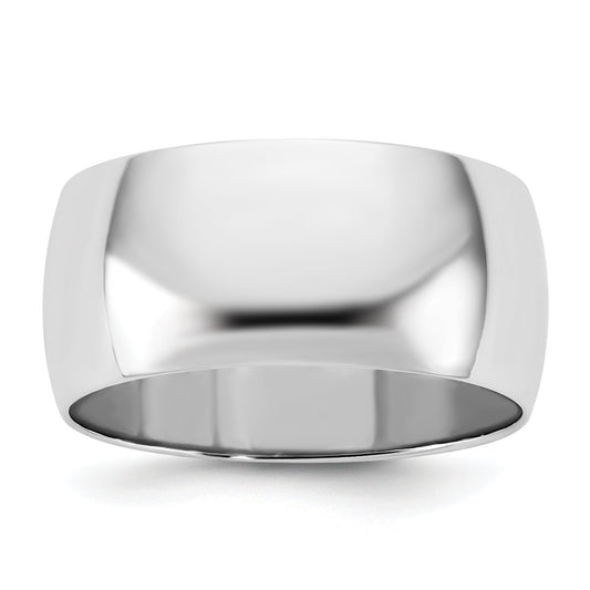 10K White Gold 10Kw 9mm Half Round Band Size 14