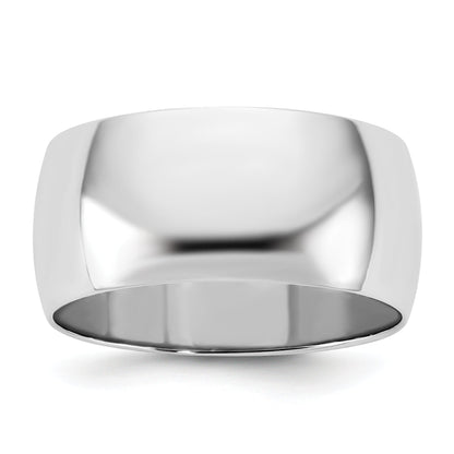 10K White Gold 10Kw 9mm Half Round Band Size 6