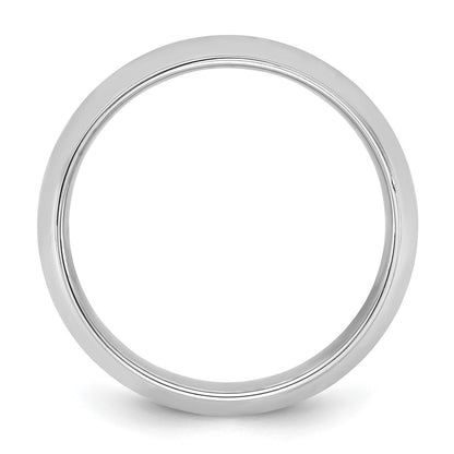 14K White Gold 7mm Half Round With Edge Band