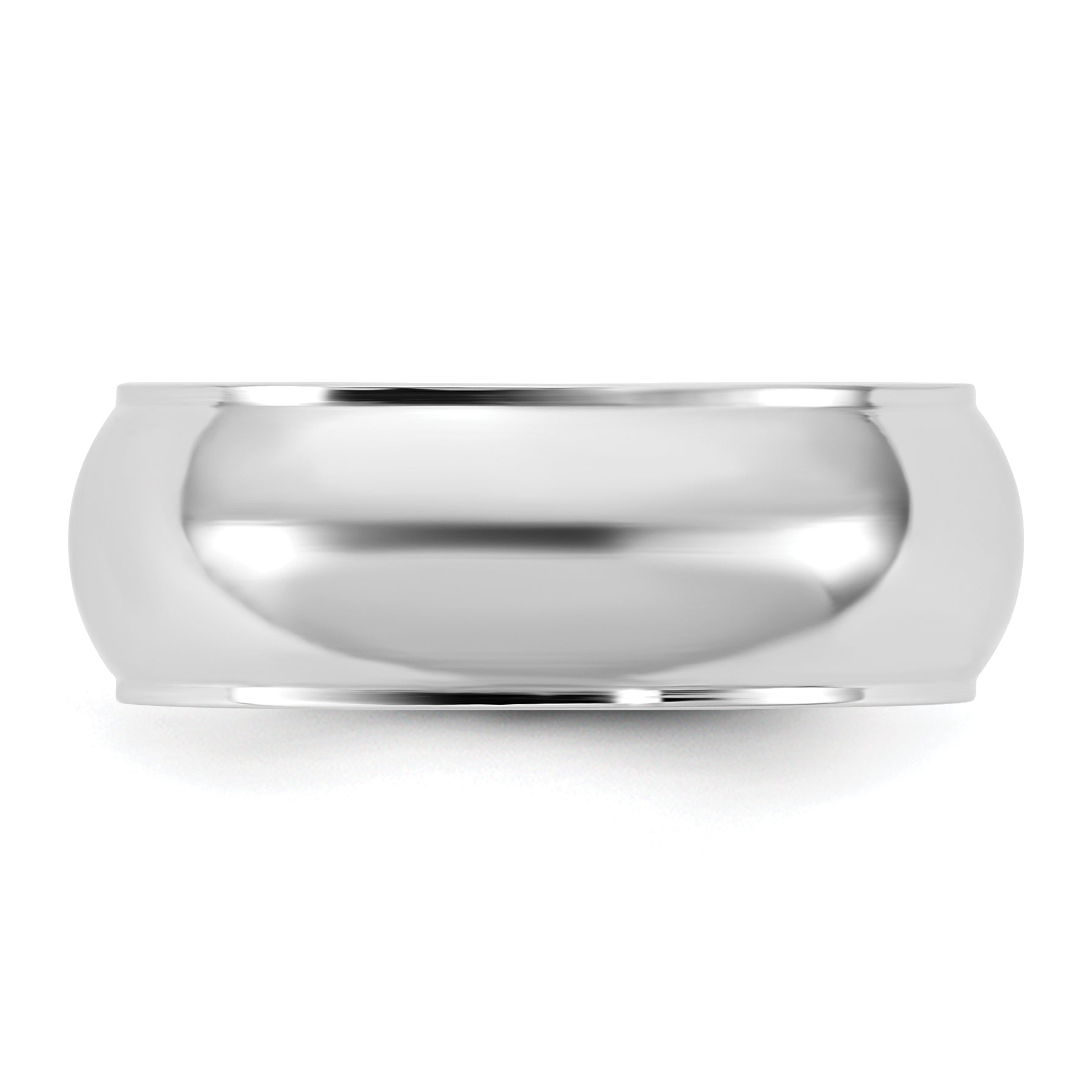 10K White Gold 10Kw 7mm Half Round With Edge Band Size 14