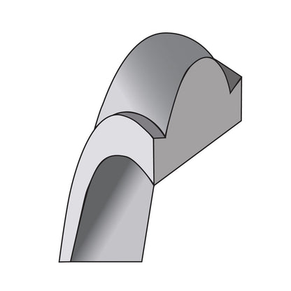 10K White Gold 10Kw 7mm Half Round With Edge Band Size 10