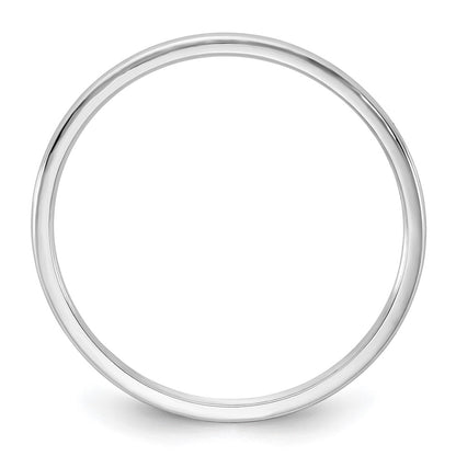 14K White Gold 1mm Lightweight Half Round Band