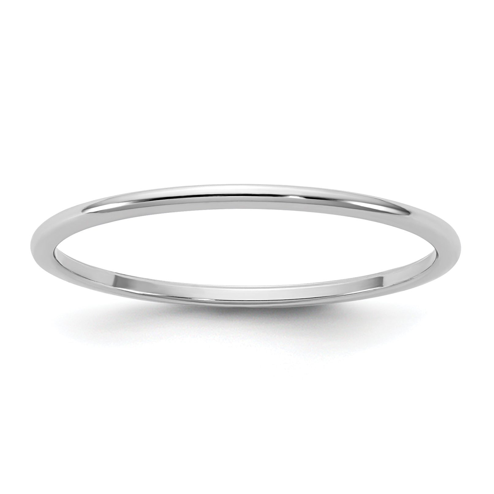 10K White Gold 10Kw 1mm Lightweight Half Round Band Size 9