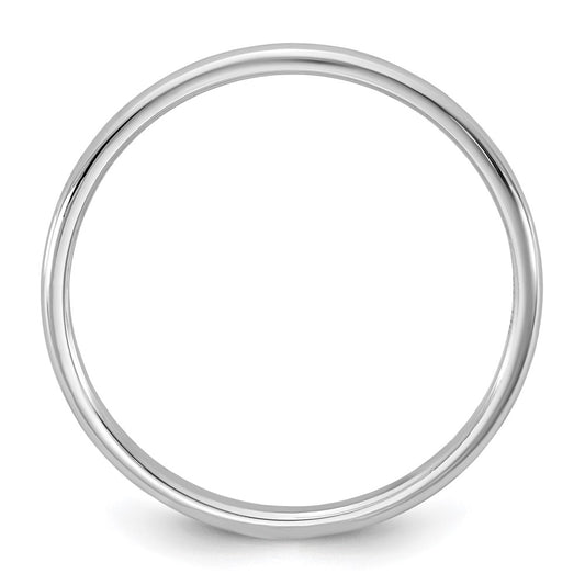 14K White Gold 1.5mm Lightweight Half Round Band
