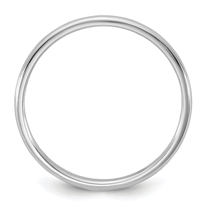 10K White Gold 10Kw 1.5mm Lightweight Half Round Band Size 6.5