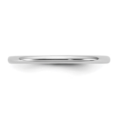10K White Gold 10Kw 1.5mm Lightweight Half Round Band Size 14