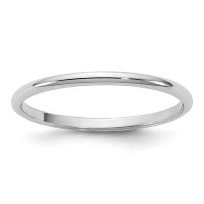 10K White Gold 10Kw 1.5mm Lightweight Half Round Band Size 13