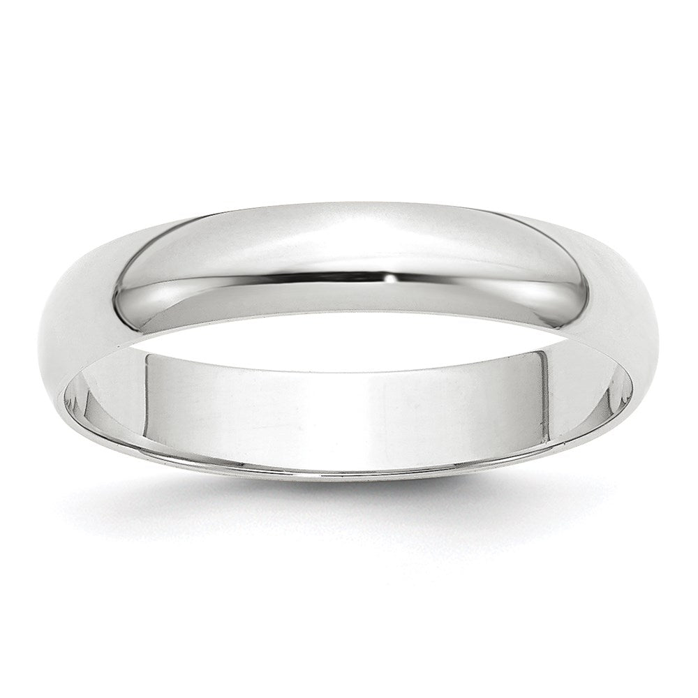 10K White Gold 4mm Lightweight Half Round Wedding Band Size 11