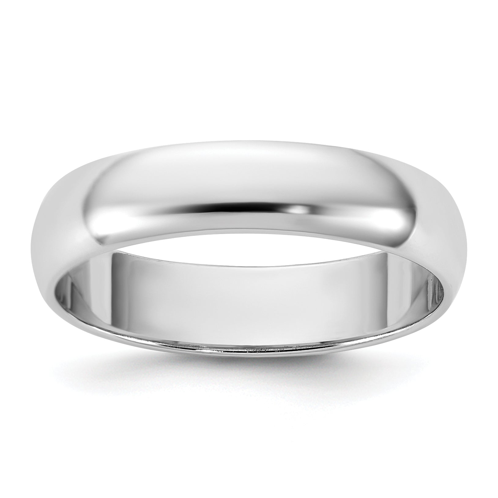 10K White Gold 10Kw 4.5mm Lightweight Half Round Band Size 14