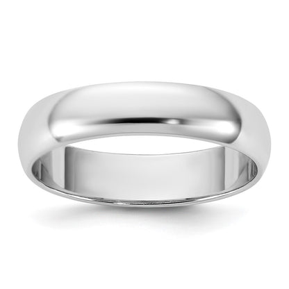 10K White Gold 10Kw 4.5mm Lightweight Half Round Band Size 6.5