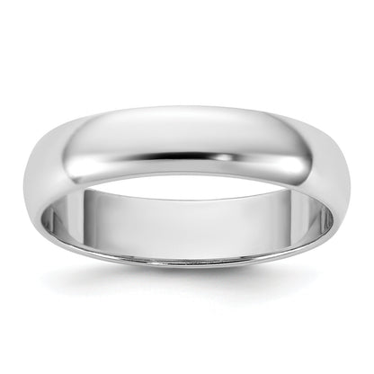 10K White Gold 10Kw 4.5mm Lightweight Half Round Band Size 10
