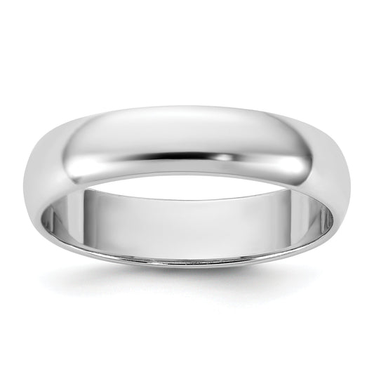 10K White Gold 10Kw 4.5mm Lightweight Half Round Band Size 9