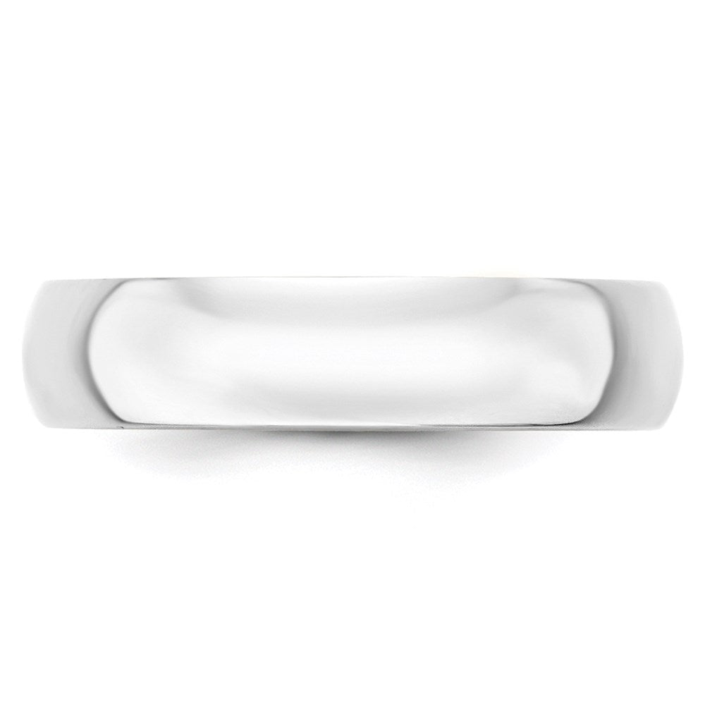 18k White Gold 5mm Lightweight Half Round Wedding Band Ring