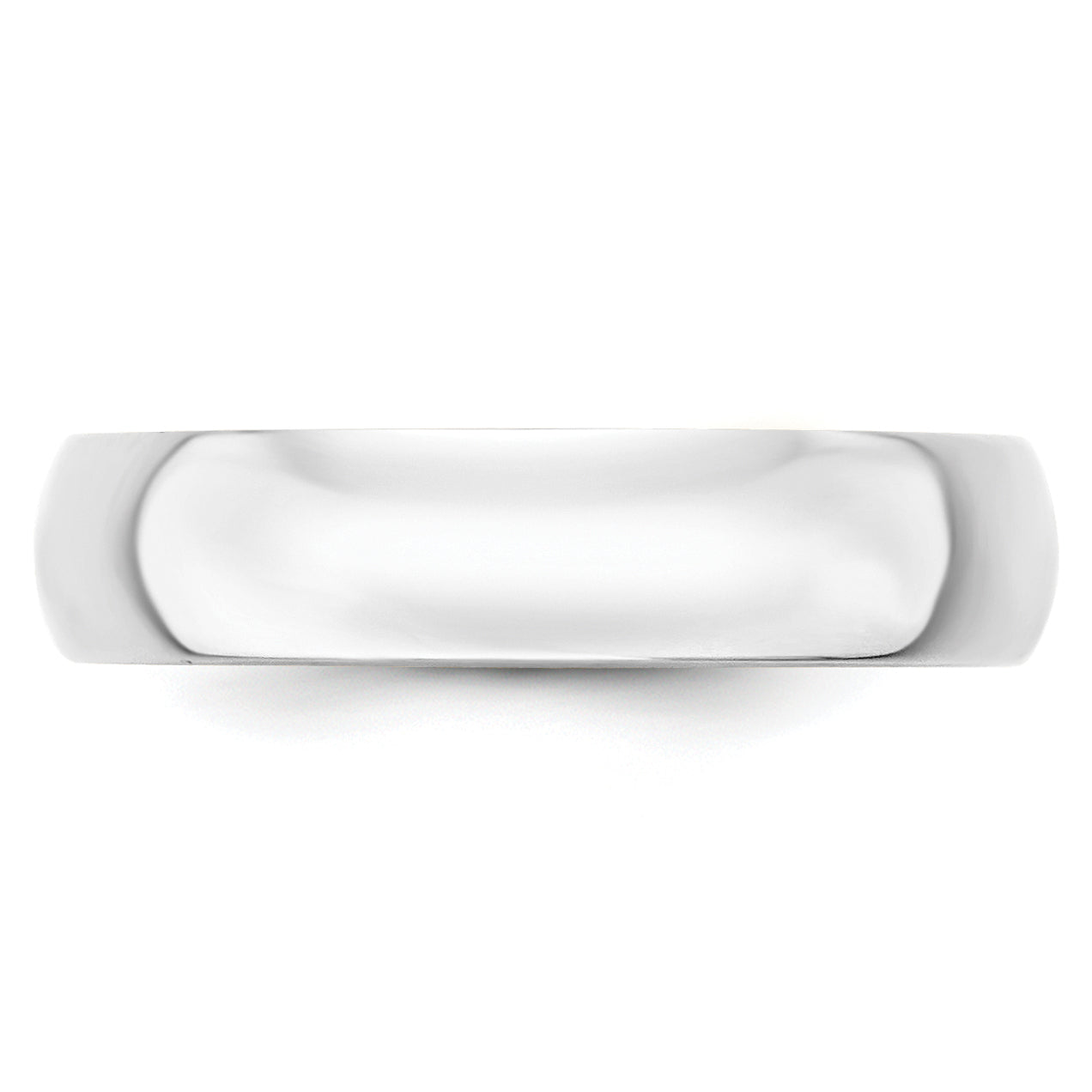 10K White Gold 5mm Lightweight Half Round Wedding Band Size 9