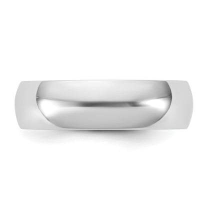10K White Gold 10Kw 5.5mm Lightweight Half Round Band Size 6