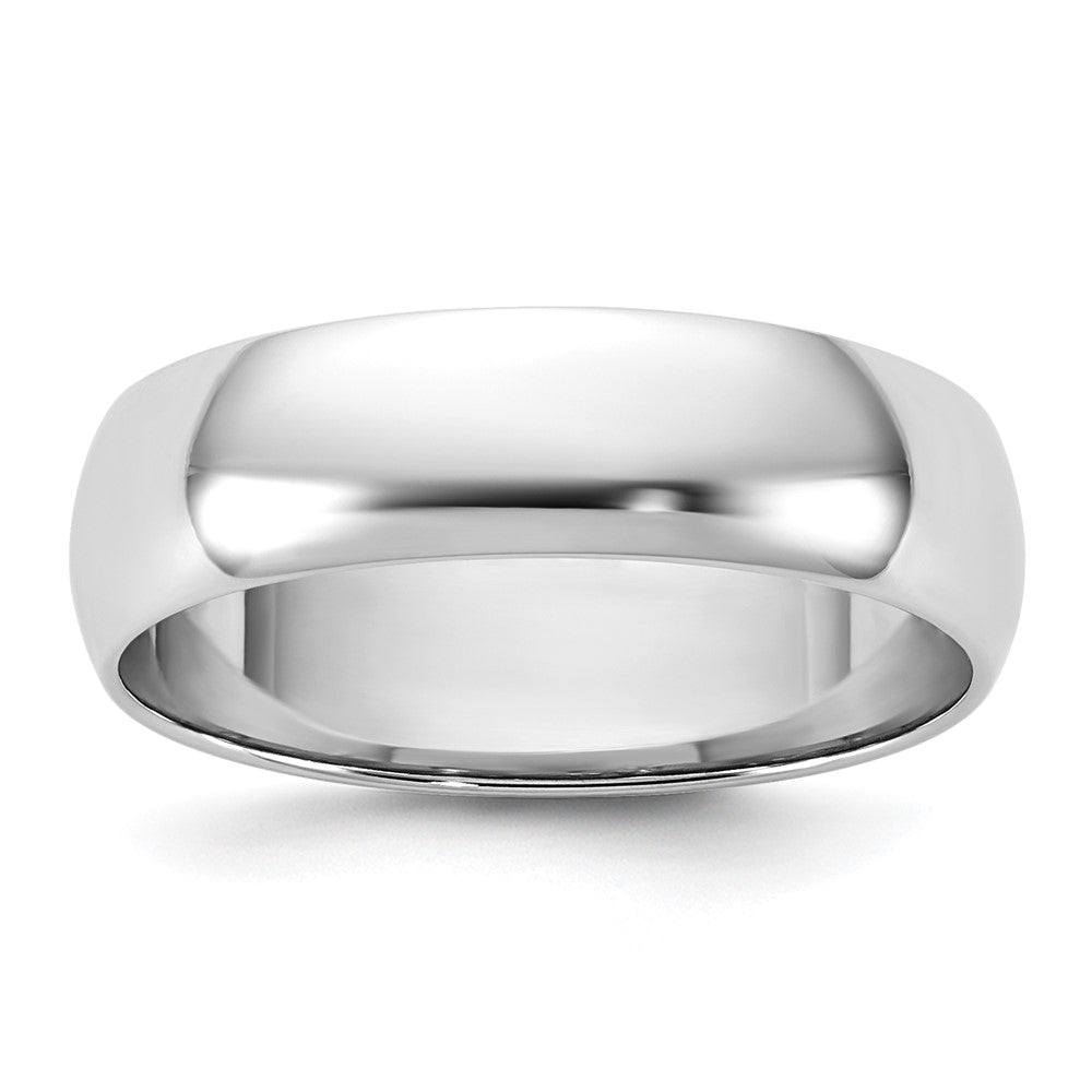 14K White Gold 5.5mm Lightweight Half Round Band