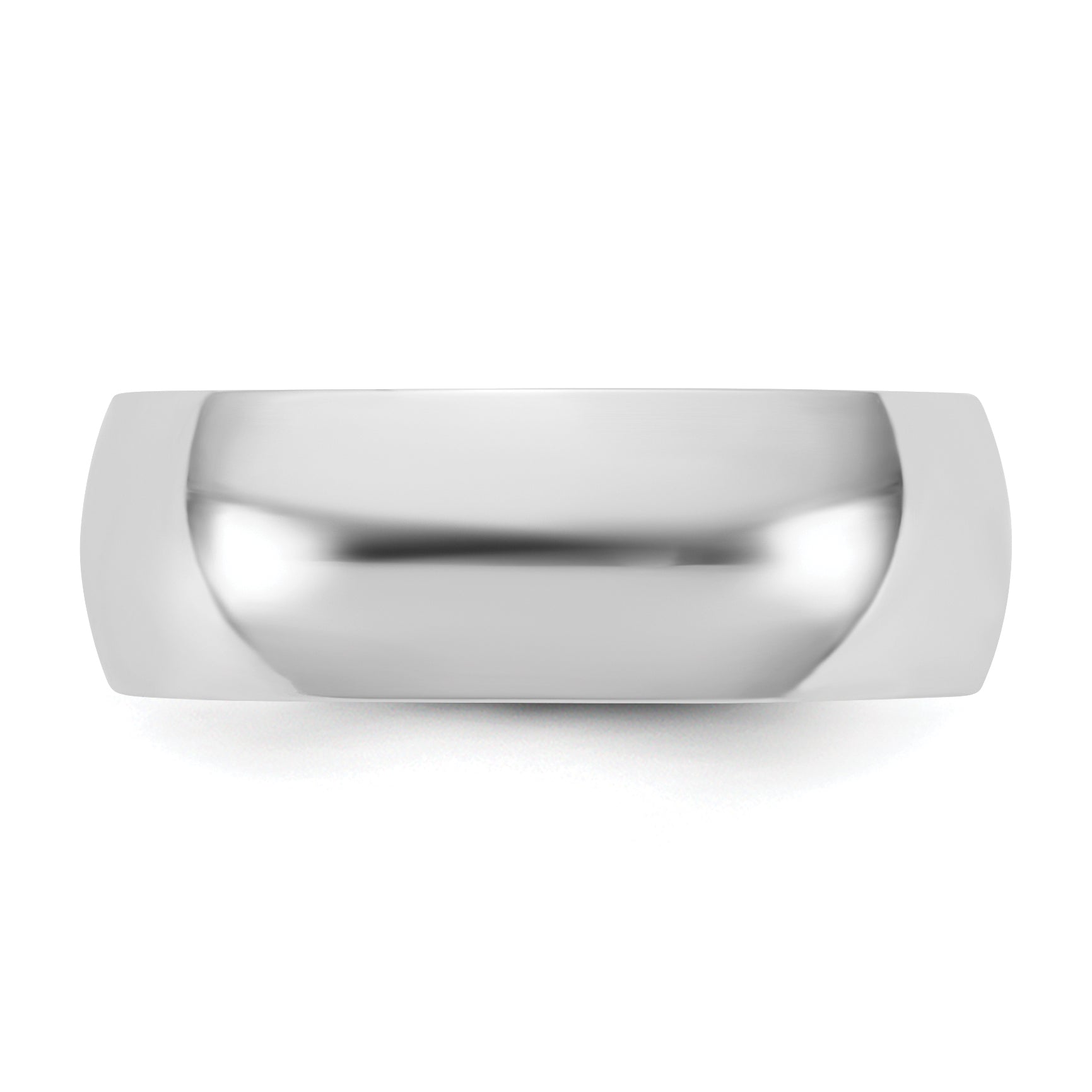 10K White Gold 10Kw 6.5mm Lightweight Half Round Band Size 14