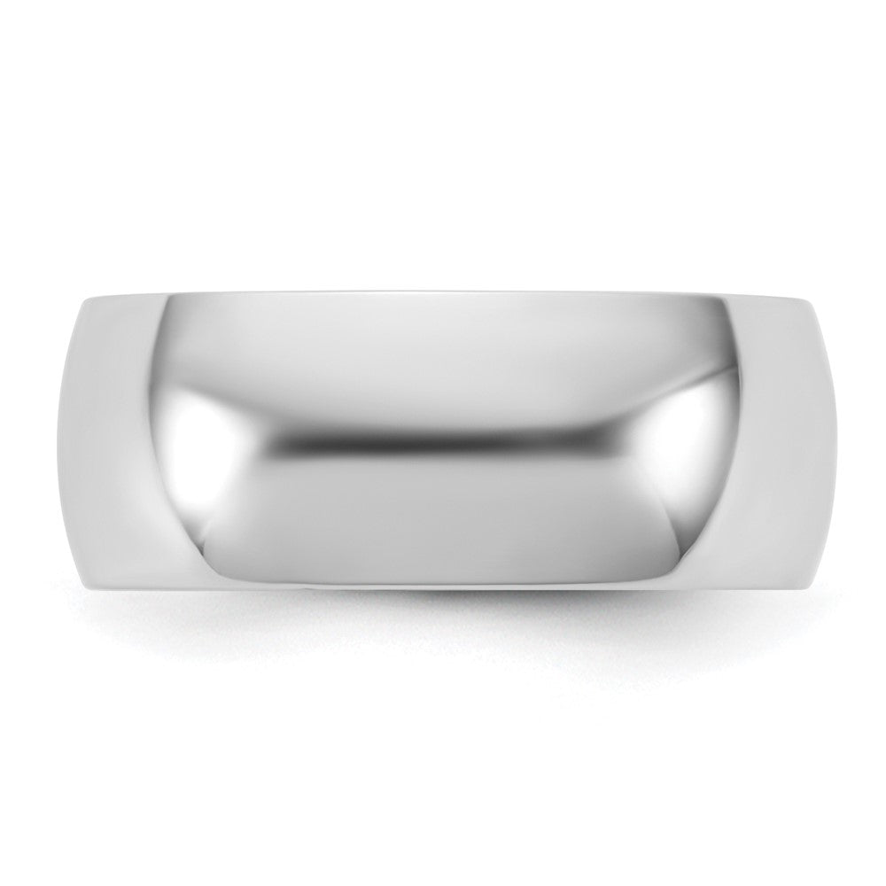 14K White Gold 7.5mm Lightweight Half Round Band