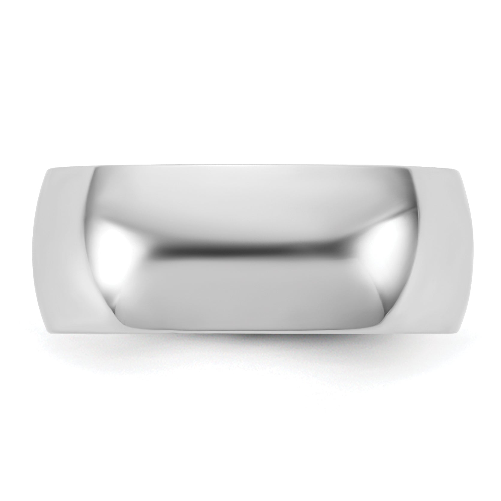 10K White Gold 10Kw 7.5mm Lightweight Half Round Band Size 7.5