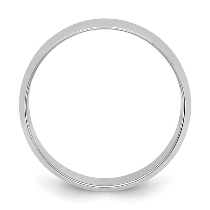 10K White Gold 8mm Lightweight Half Round Wedding Band Size 8.5