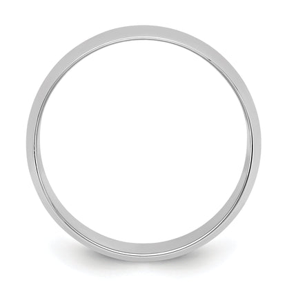 10K White Gold 8mm Lightweight Half Round Wedding Band Size 4.5