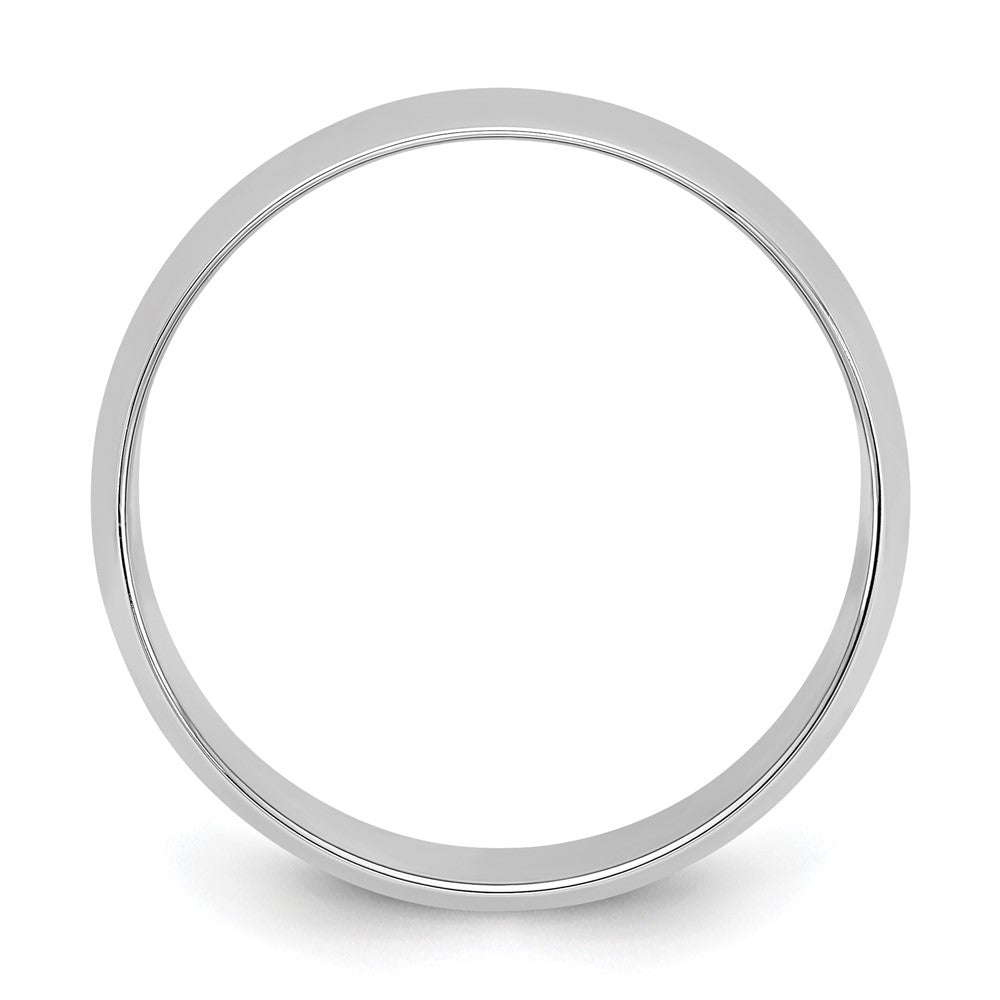 10K White Gold 8mm Lightweight Half Round Wedding Band Size 9.5