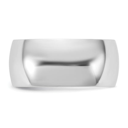 10K White Gold 10Kw 8.5mm Lightweight Half Round Band Size 5.5