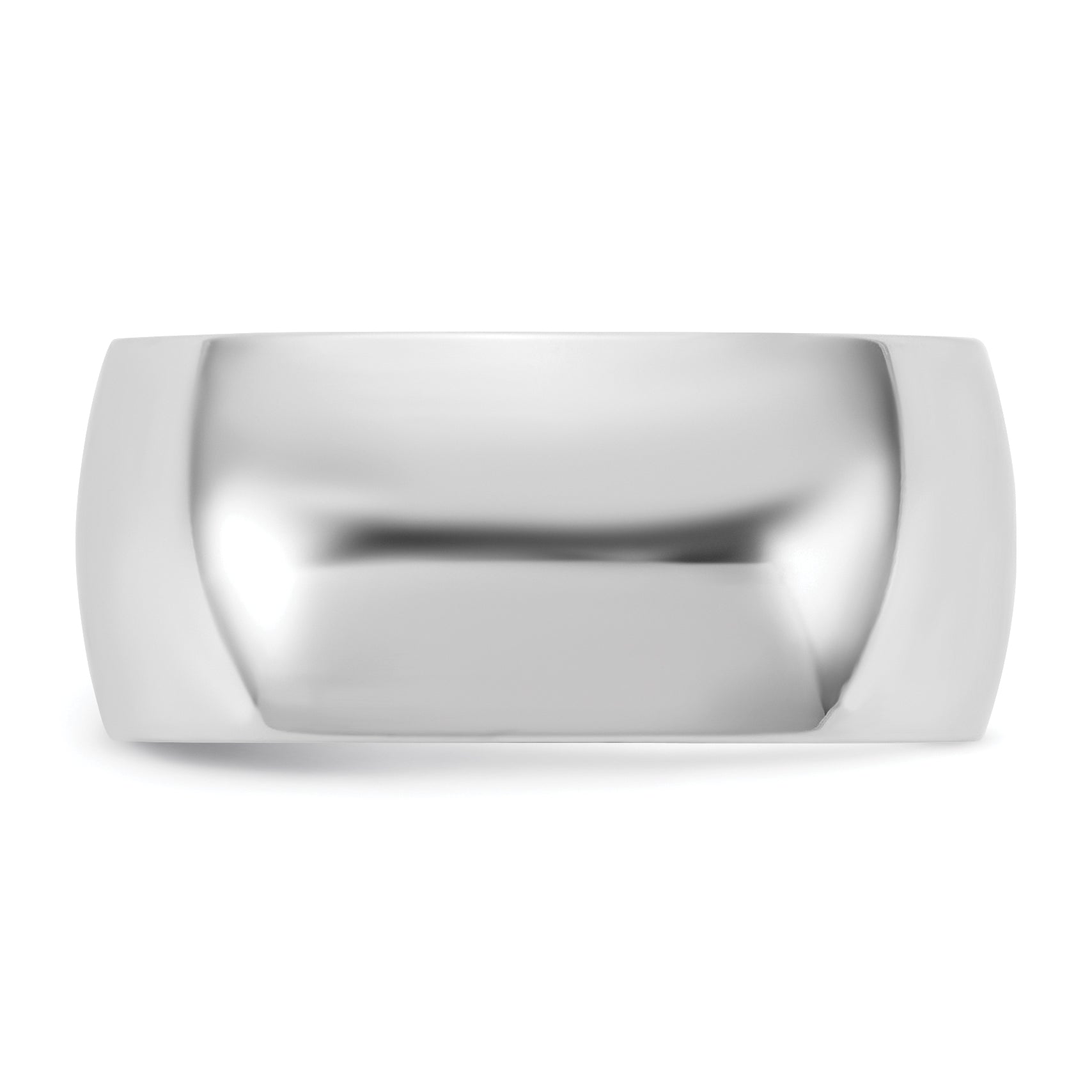 10K White Gold 10Kw 8.5mm Lightweight Half Round Band Size 12