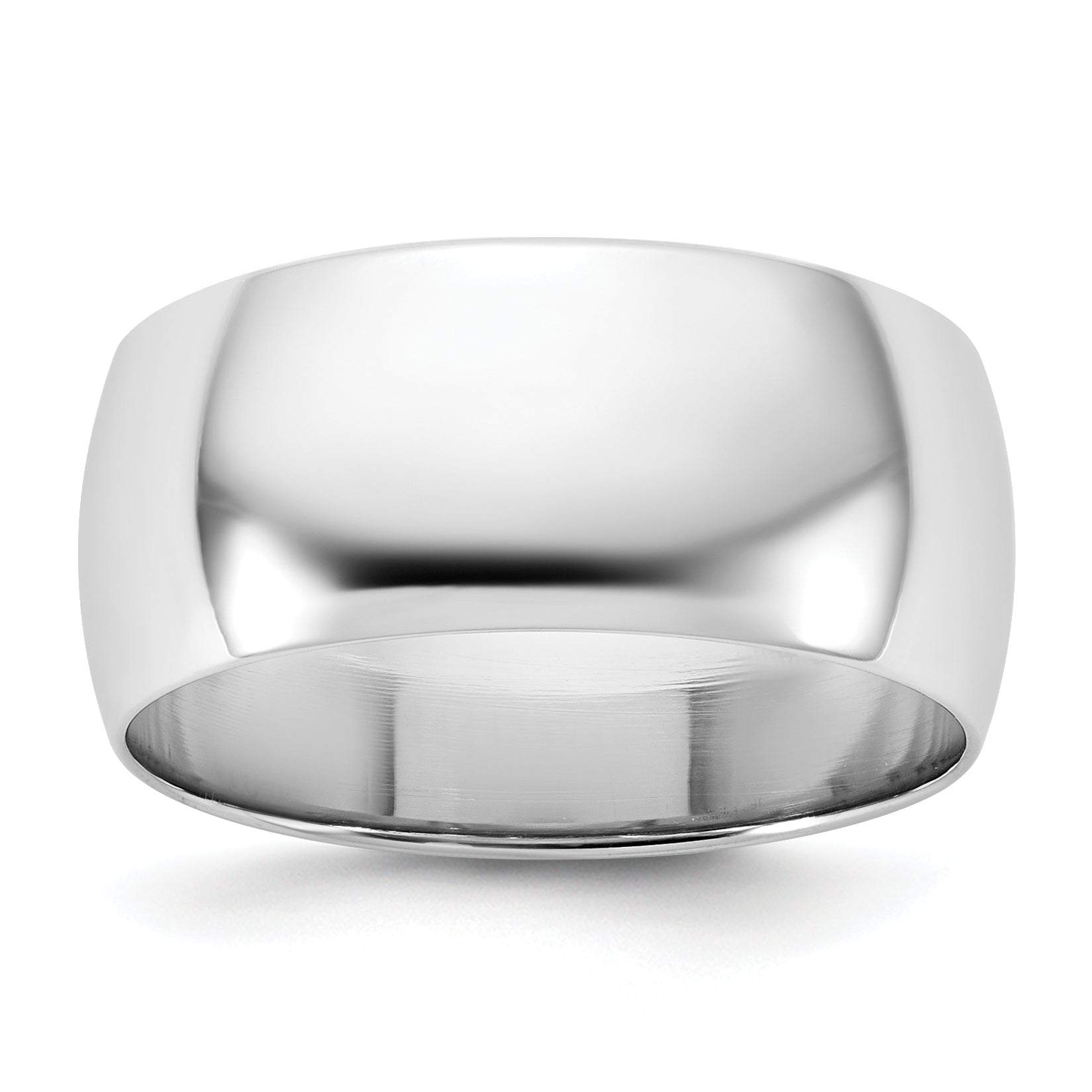 10K White Gold 10Kw 8.5mm Lightweight Half Round Band Size 12.5