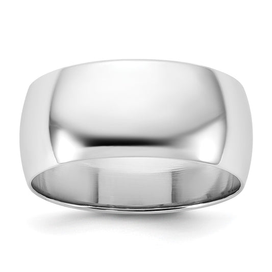14K White Gold 8.5mm Lightweight Half Round Band