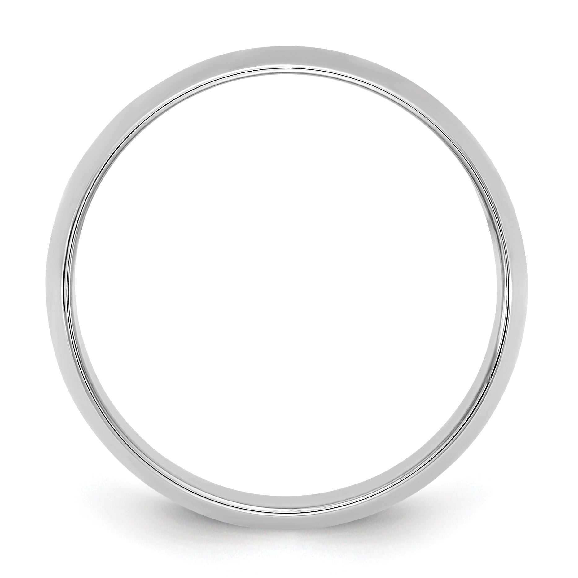 10K White Gold 10Kw 9mm Lightweight Half Round Band Size 11.5