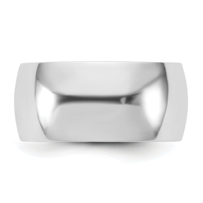 10K White Gold 10Kw 9mm Lightweight Half Round Band Size 14