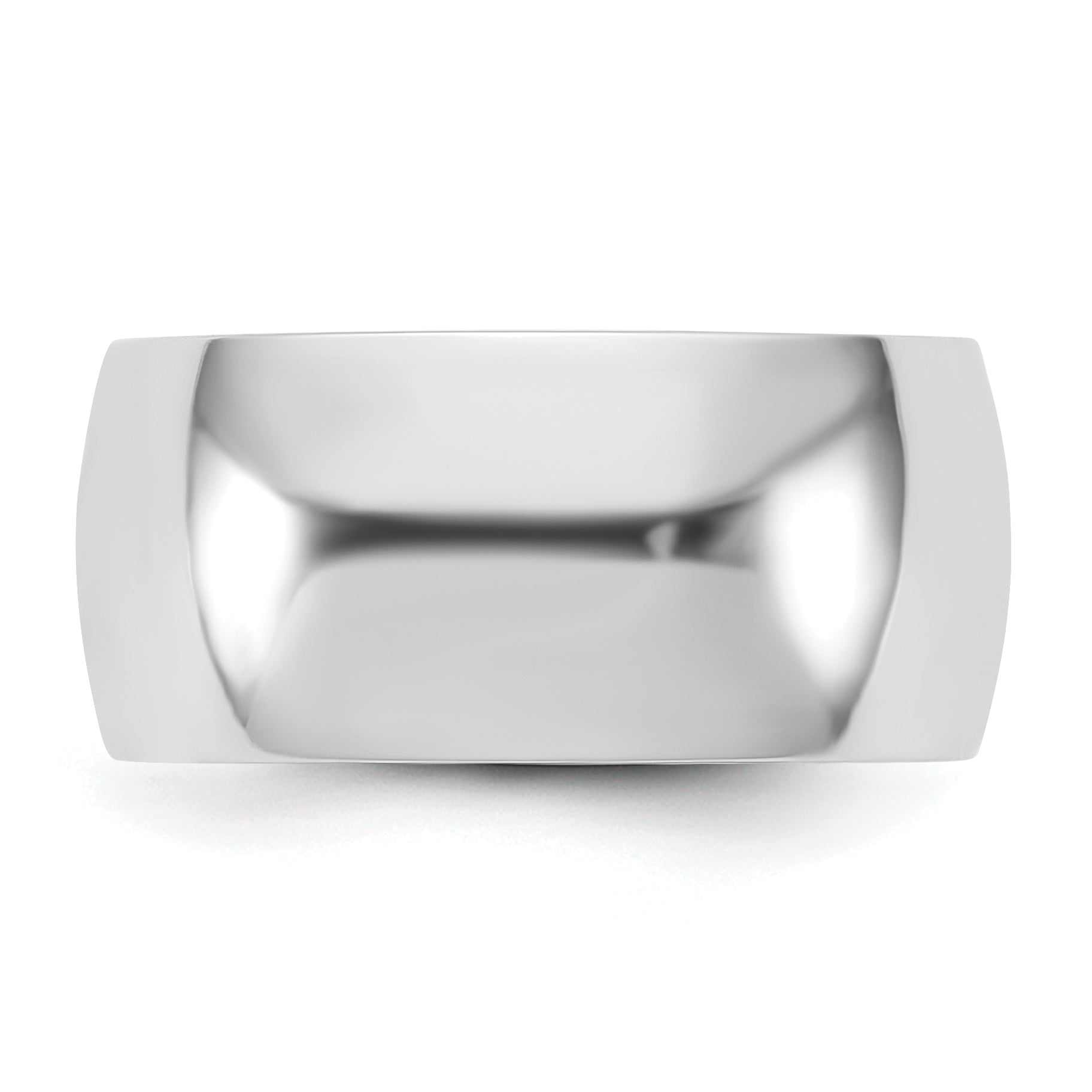 10K White Gold 10Kw 9mm Lightweight Half Round Band Size 10.5