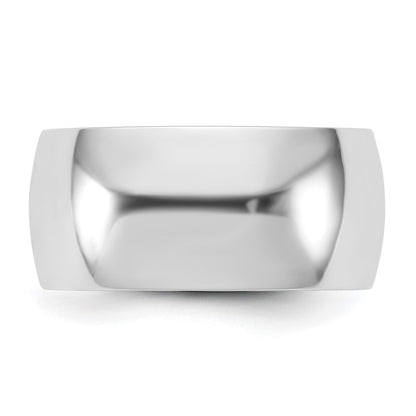 14K White Gold 9mm Lightweight Half Round Band