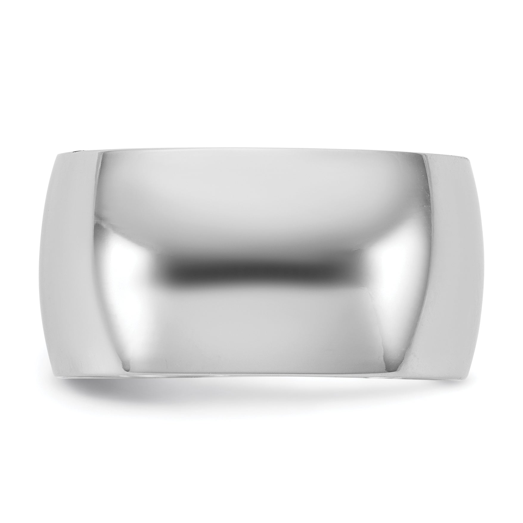 10K White Gold 10Kw 10mm Lightweight Half Round Band Size 12.5