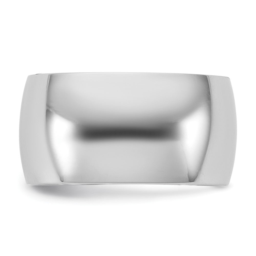 10K White Gold 10Kw 10mm Lightweight Half Round Band Size 14