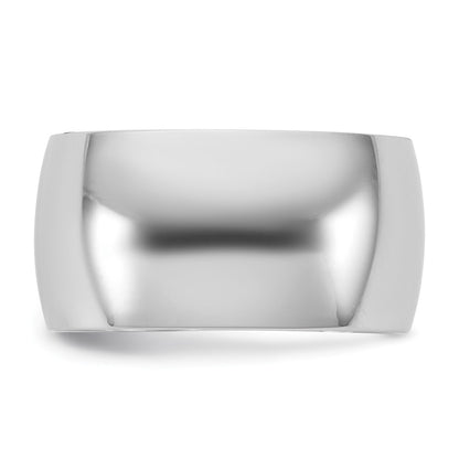 10K White Gold 10Kw 10mm Lightweight Half Round Band Size 14