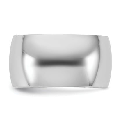 10K White Gold 10Kw 10mm Lightweight Half Round Band Size 7.5
